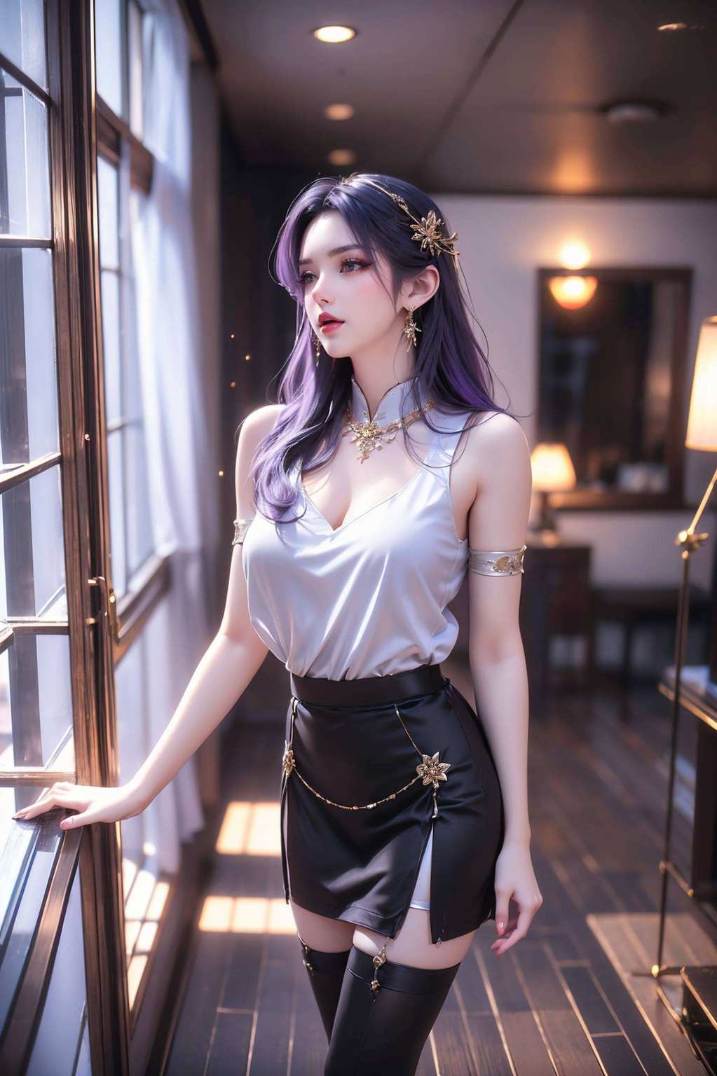 美女萦怀壁纸呈现