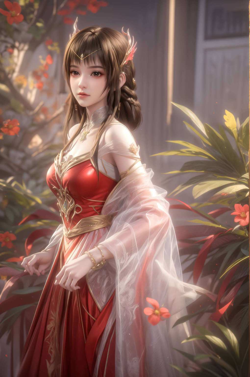 每一次眨眼都像是在讲述一段不为人知的神话故事她的眼神深邃如云