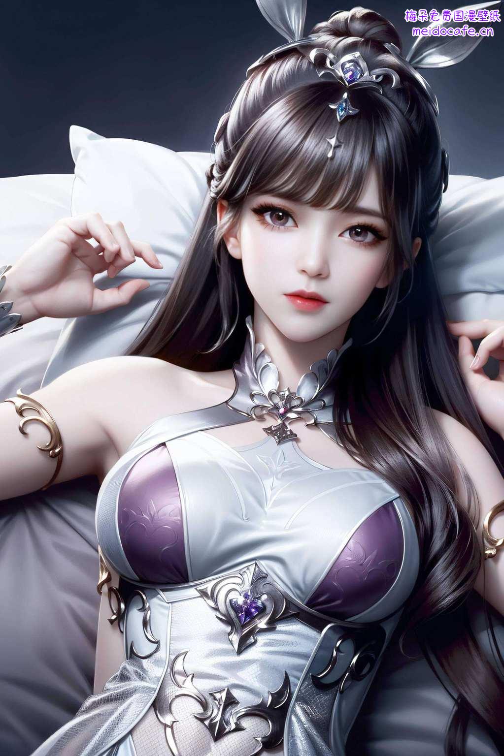 更以她的灵动之美更化身为AI生成的护眼壁纸