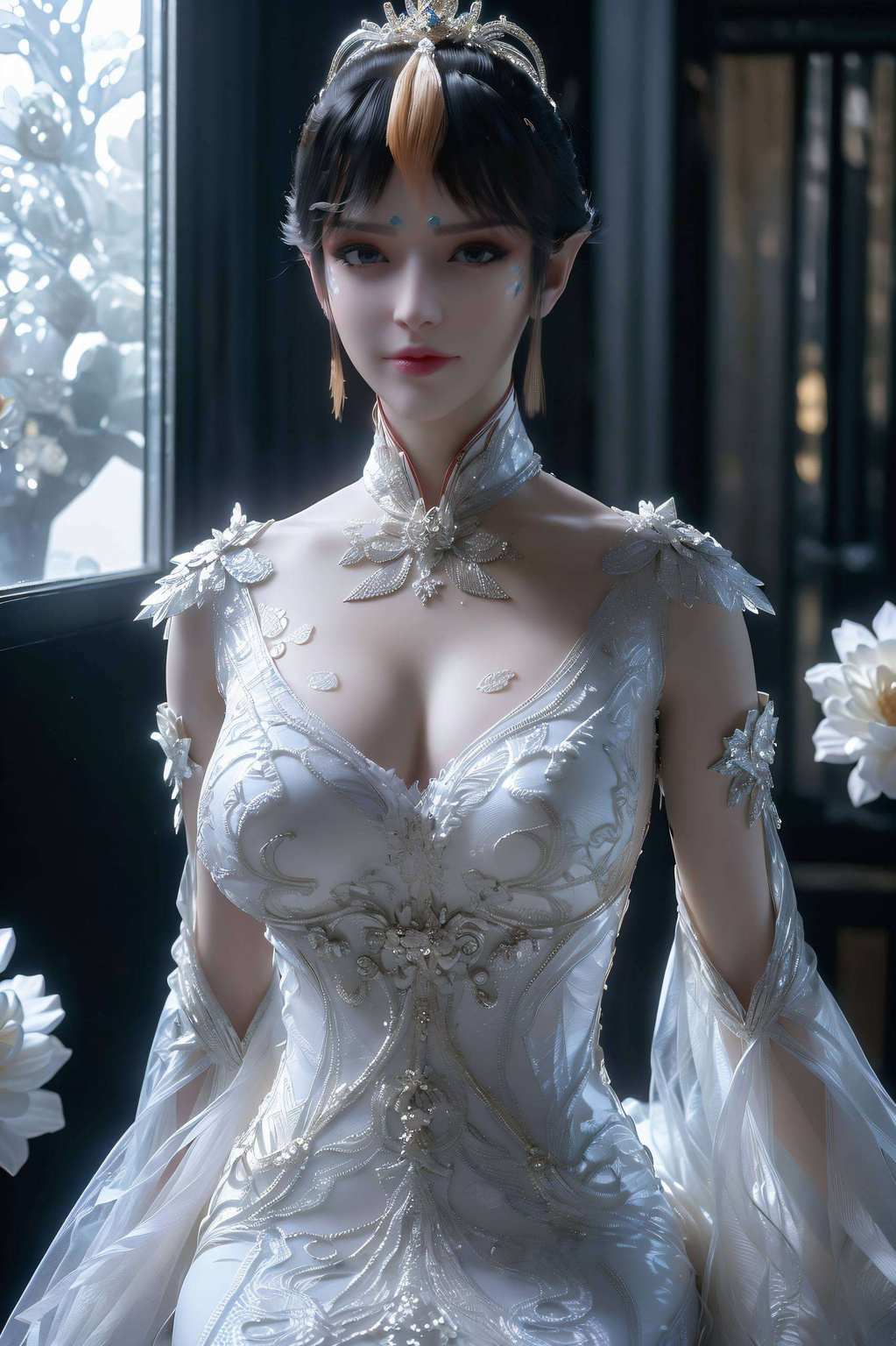 让她的美那飘逸的长发