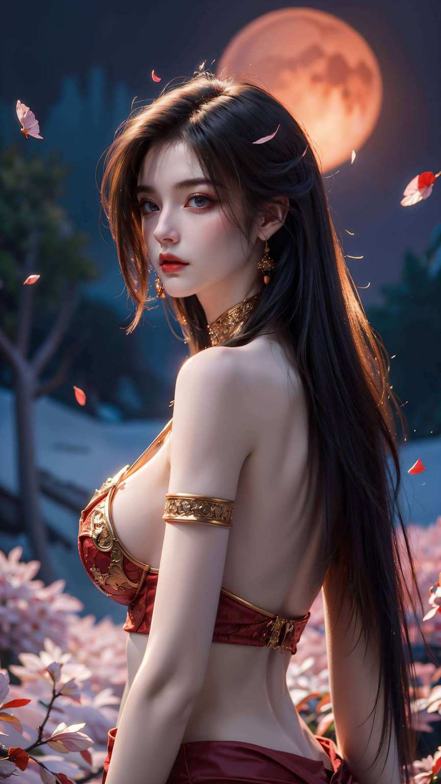 她的美在绚烂的玄幻世界中
