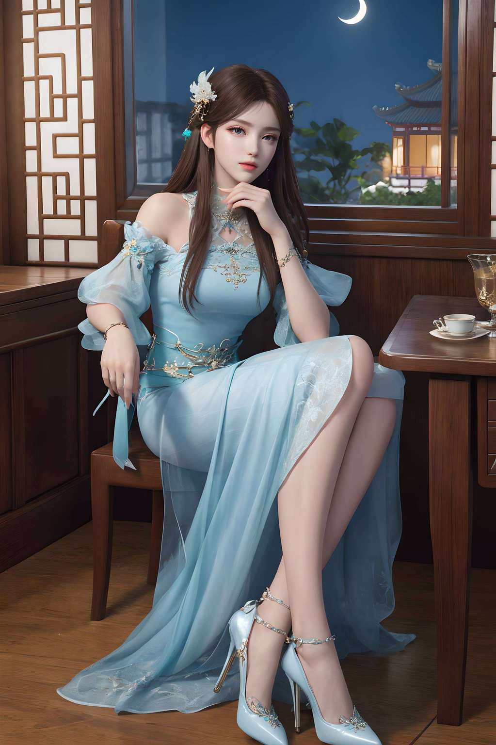 在这动漫女神的壁纸中是一道独特的风景