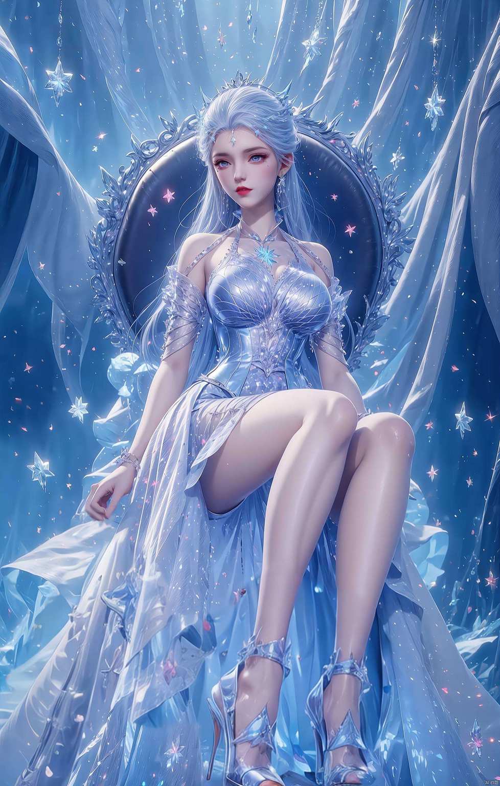 她手握冰晶美得令人心醉