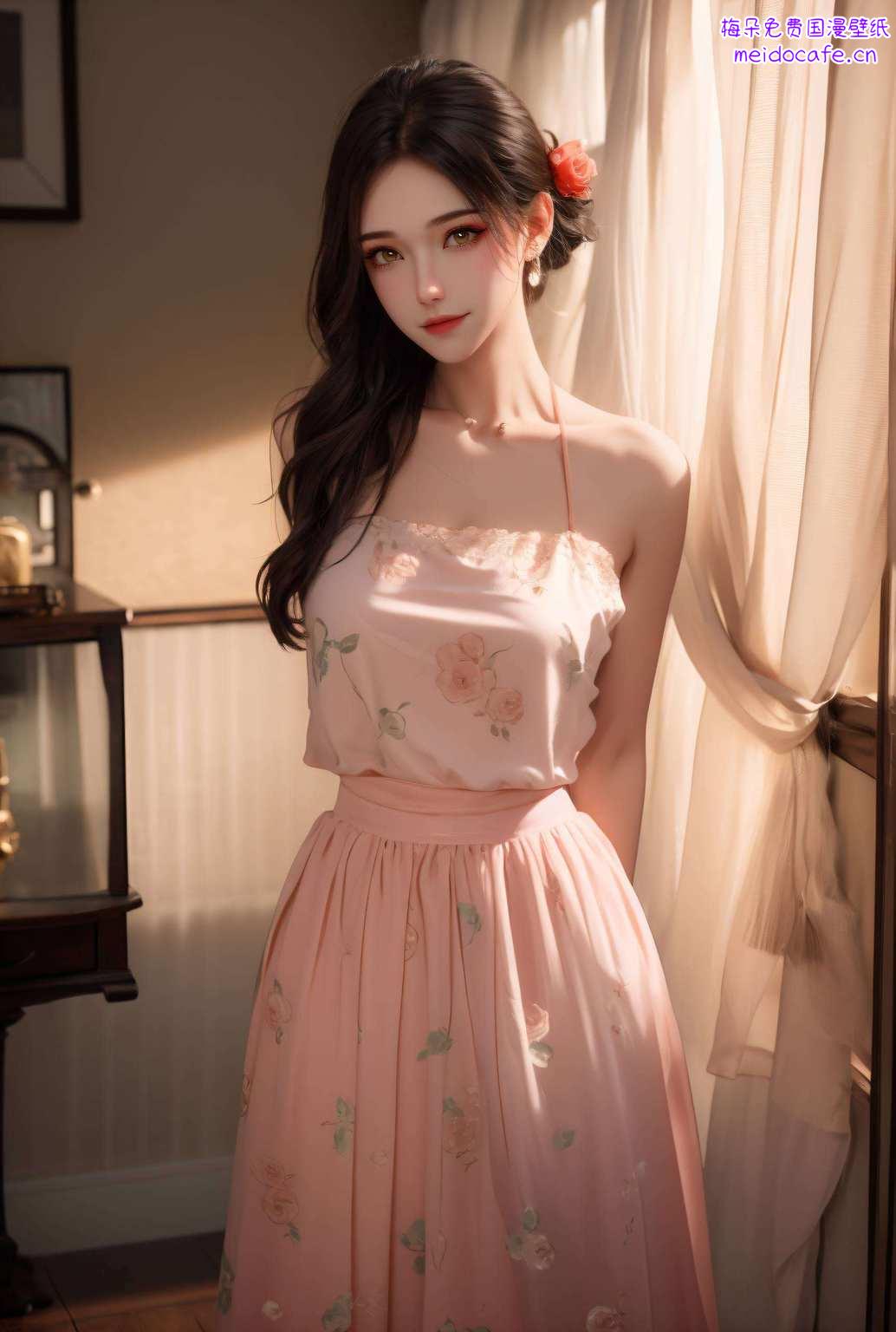 以其深邃的眼神和柔美的身姿她是国漫中的女神