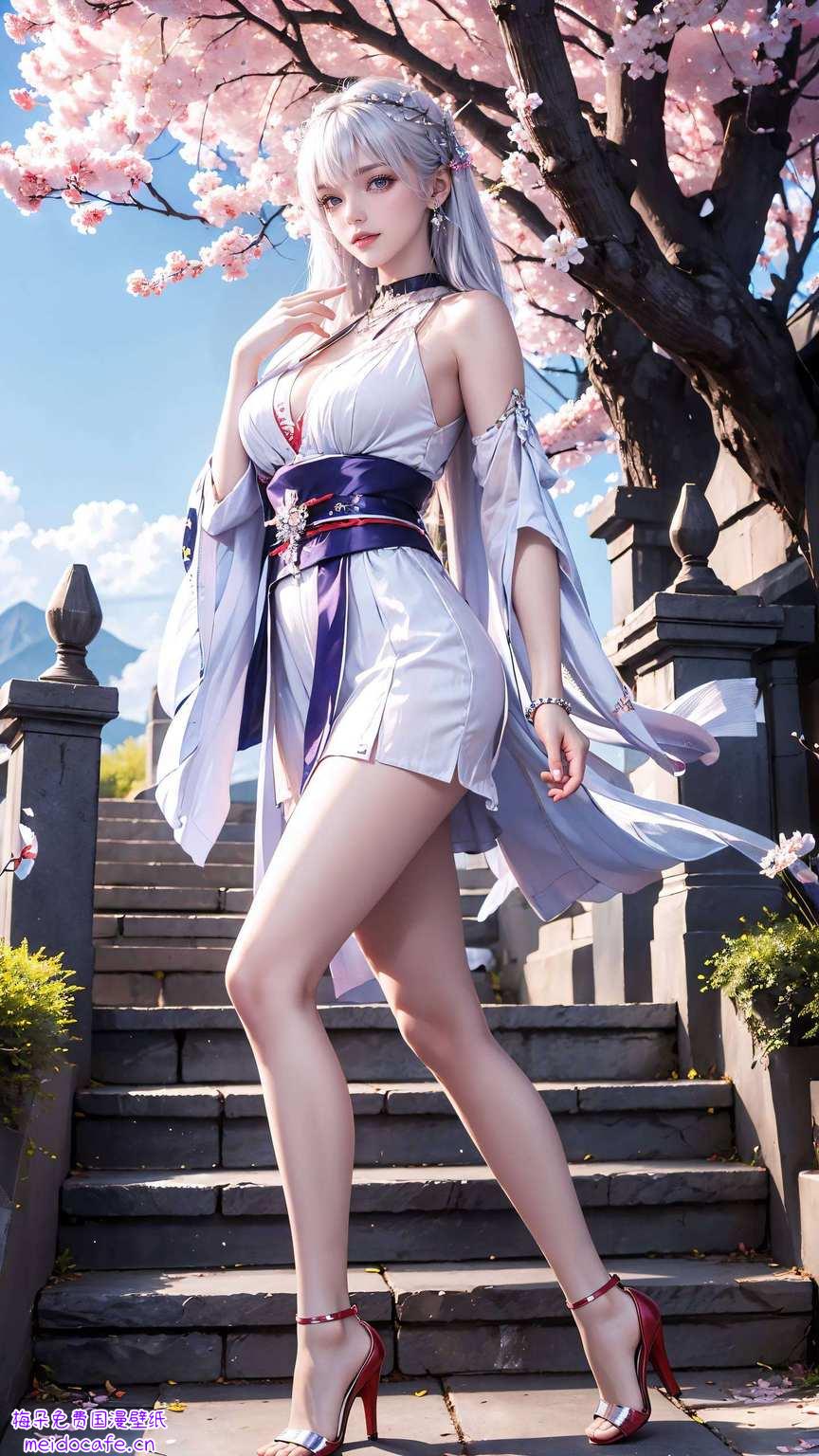 圣采儿翩翩舞动漫美女映屏间,玄幻世界光影舞