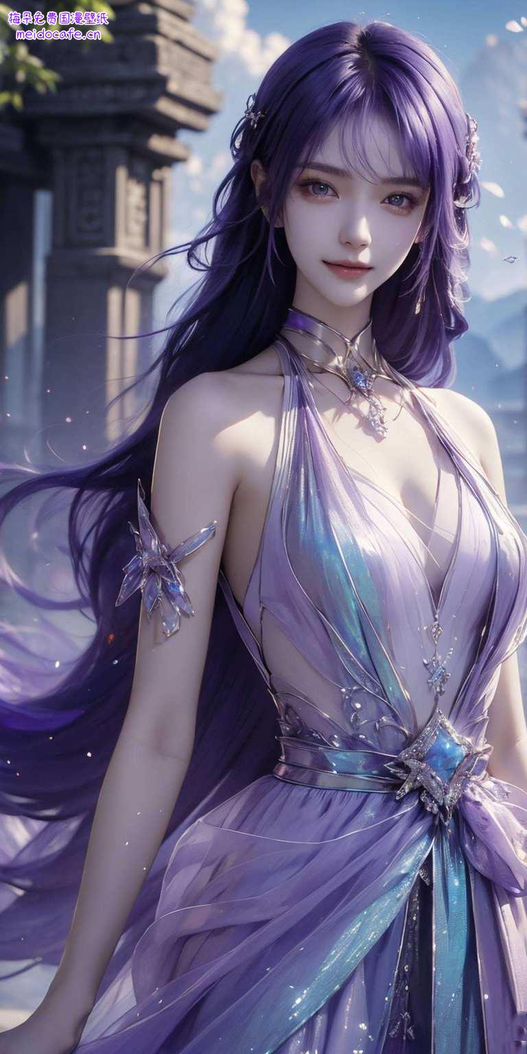 萌萌哒的小女神形象保准让你一见倾心！这款壁纸融合了国漫的唯美风格