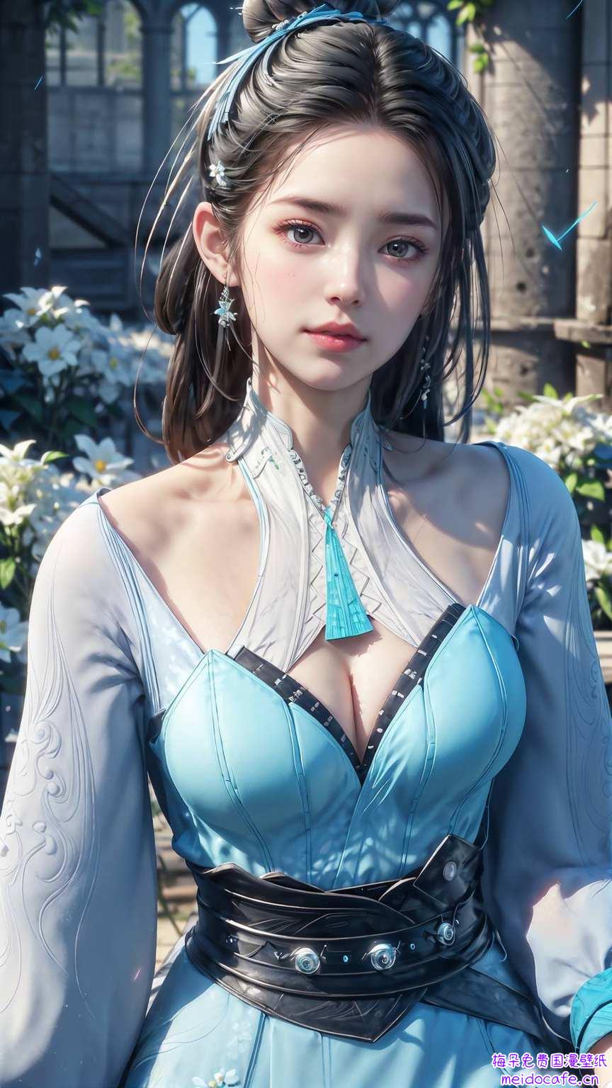 蓝灵娥翩翩舞草丛中隐约现