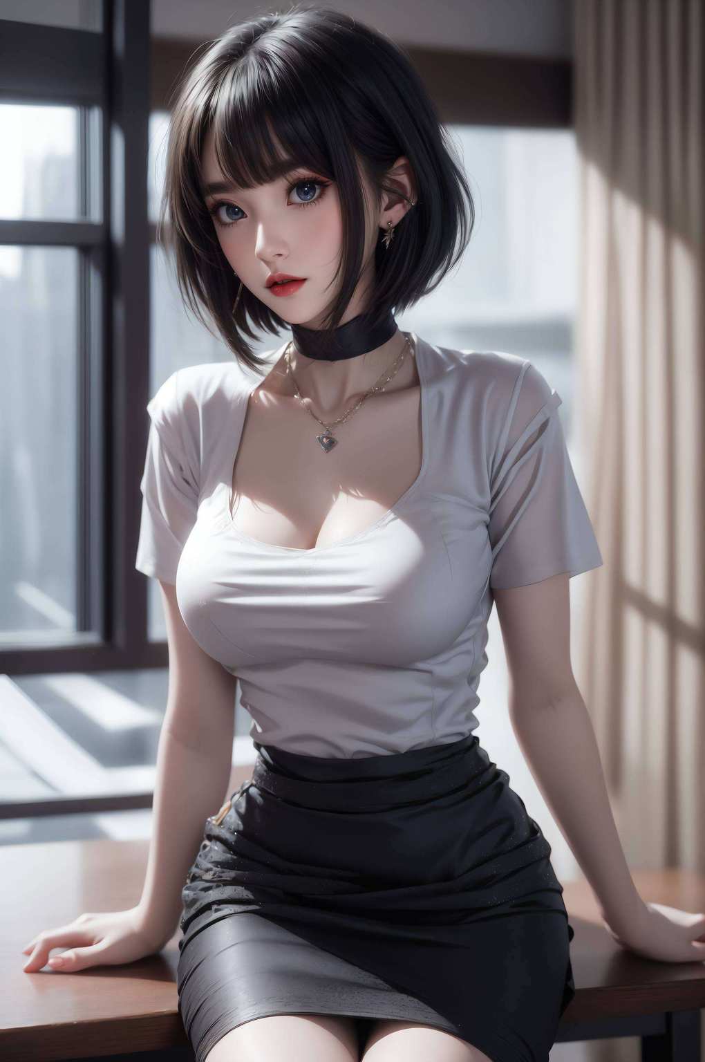 她的眼神深邃如夜空动漫壁纸上的灵动灵魂