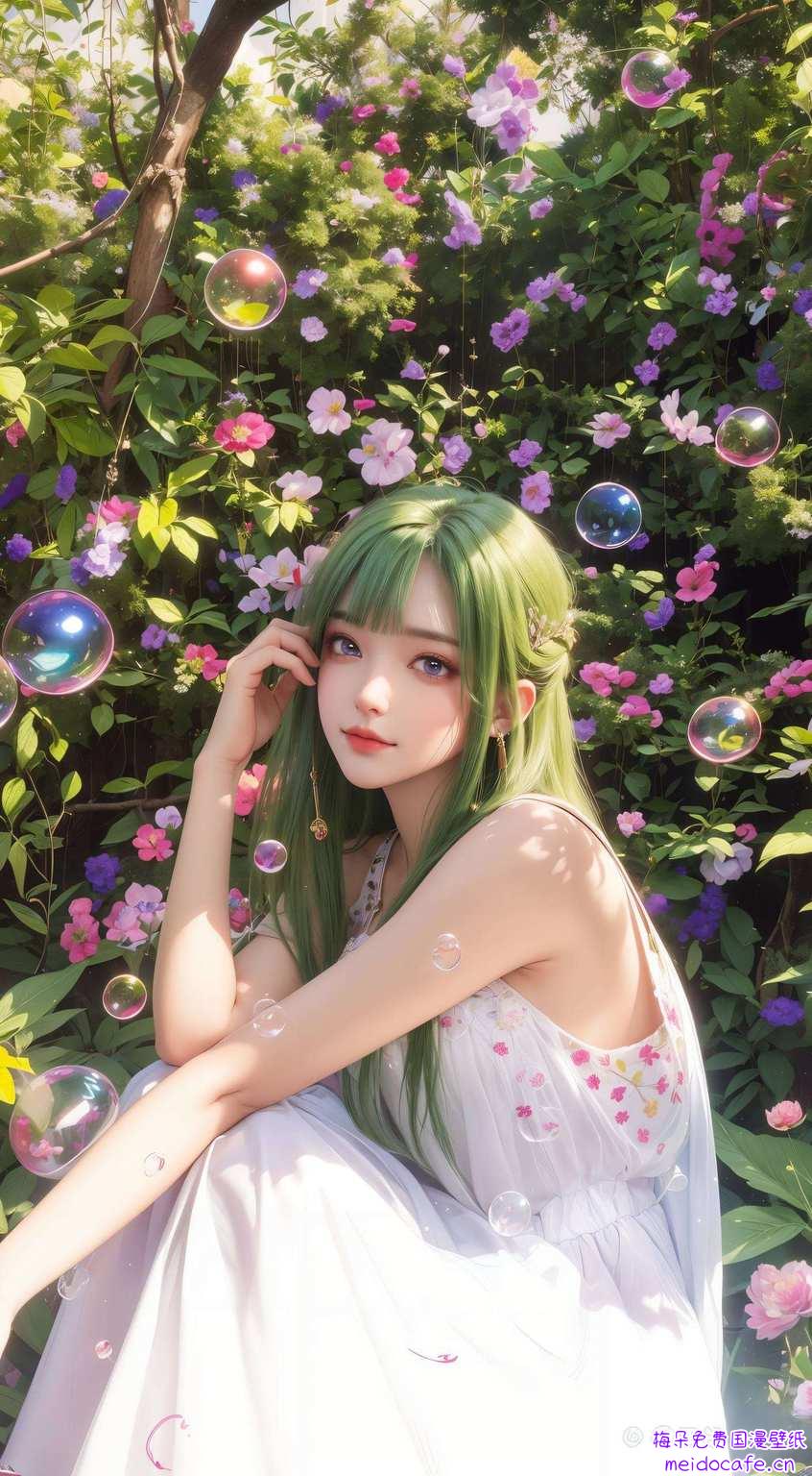 动漫美女共争锋,玄幻意境幽幽深三屏背景图展宏