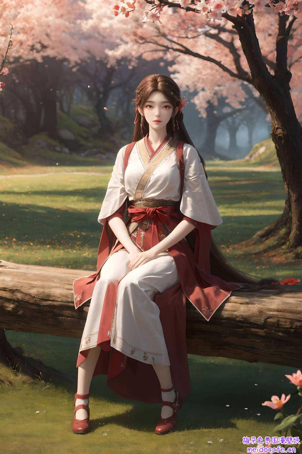 火灵儿舞动红衣制壁纸以养眼：碧水环绕