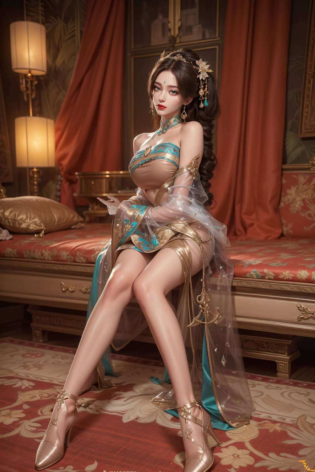 她的每一次眨眼都仿佛蕴含着千年的智慧和温柔
