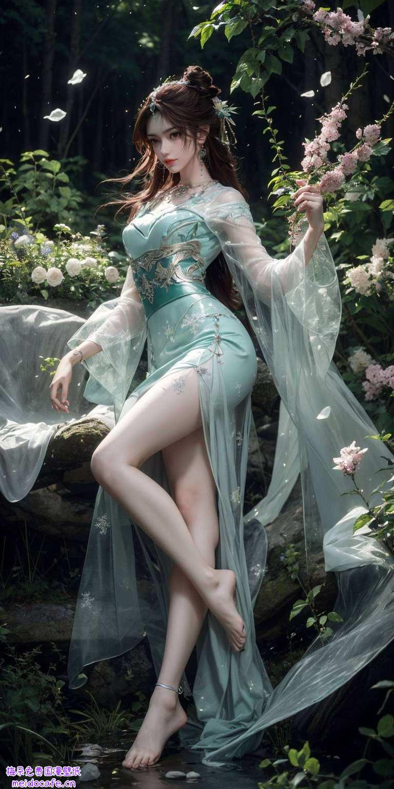 笔墨绘神韵；幻境幽幽叶舞壁纸间