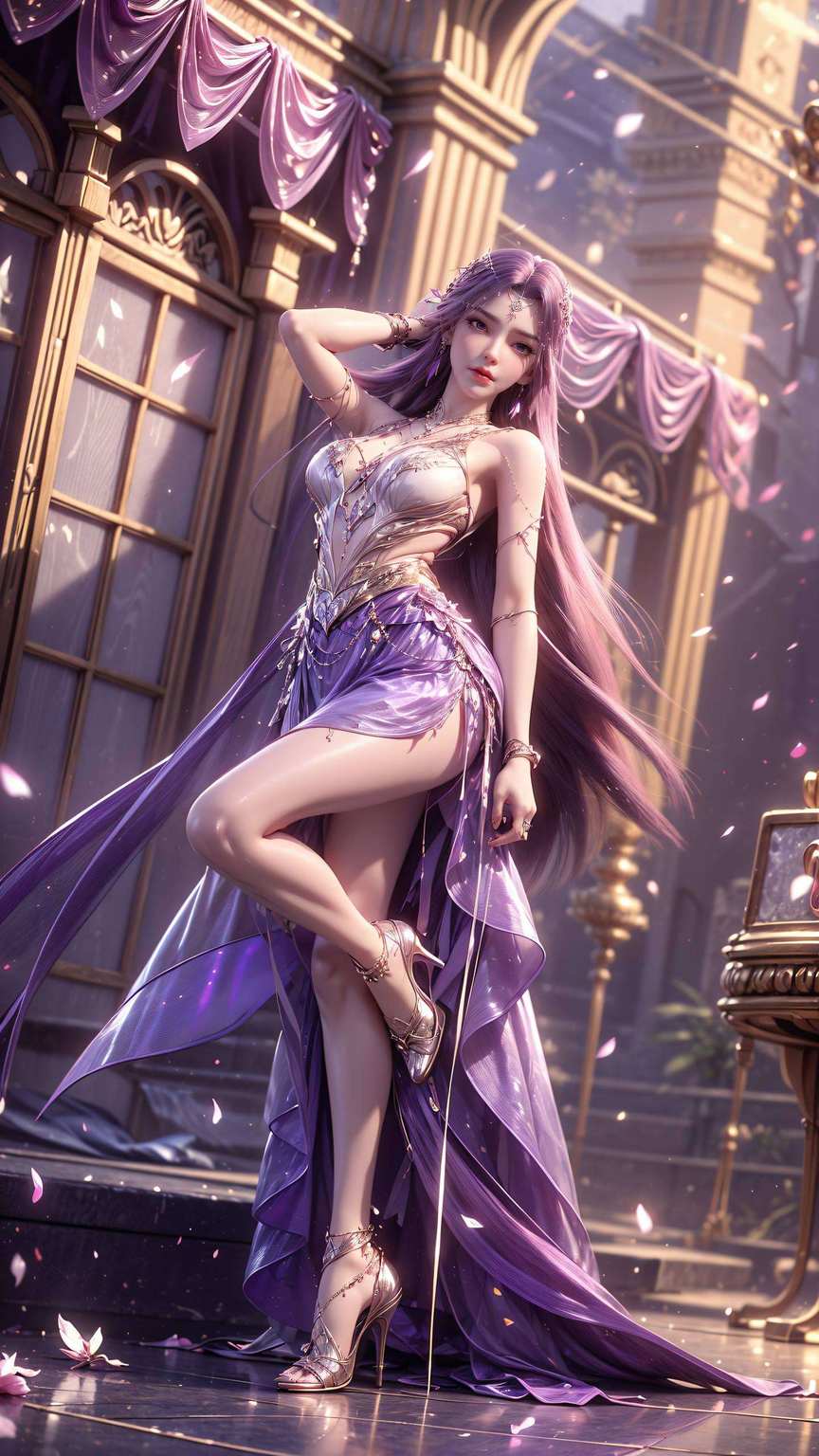 动漫美女翩翩起舞壁纸间