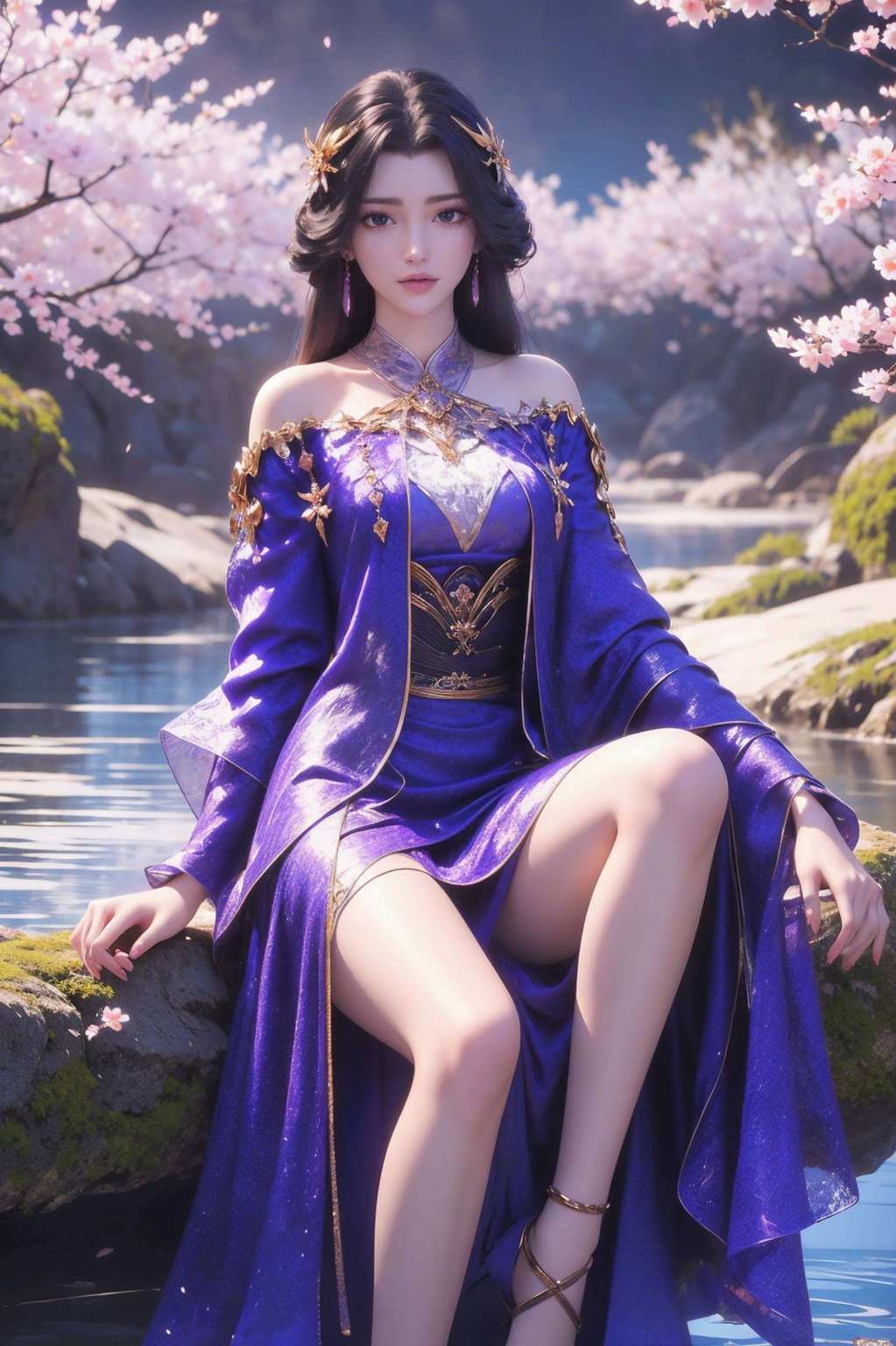 她的美丽犹如动漫中的女神让人不禁沉醉在这段浪漫的玄幻旅程