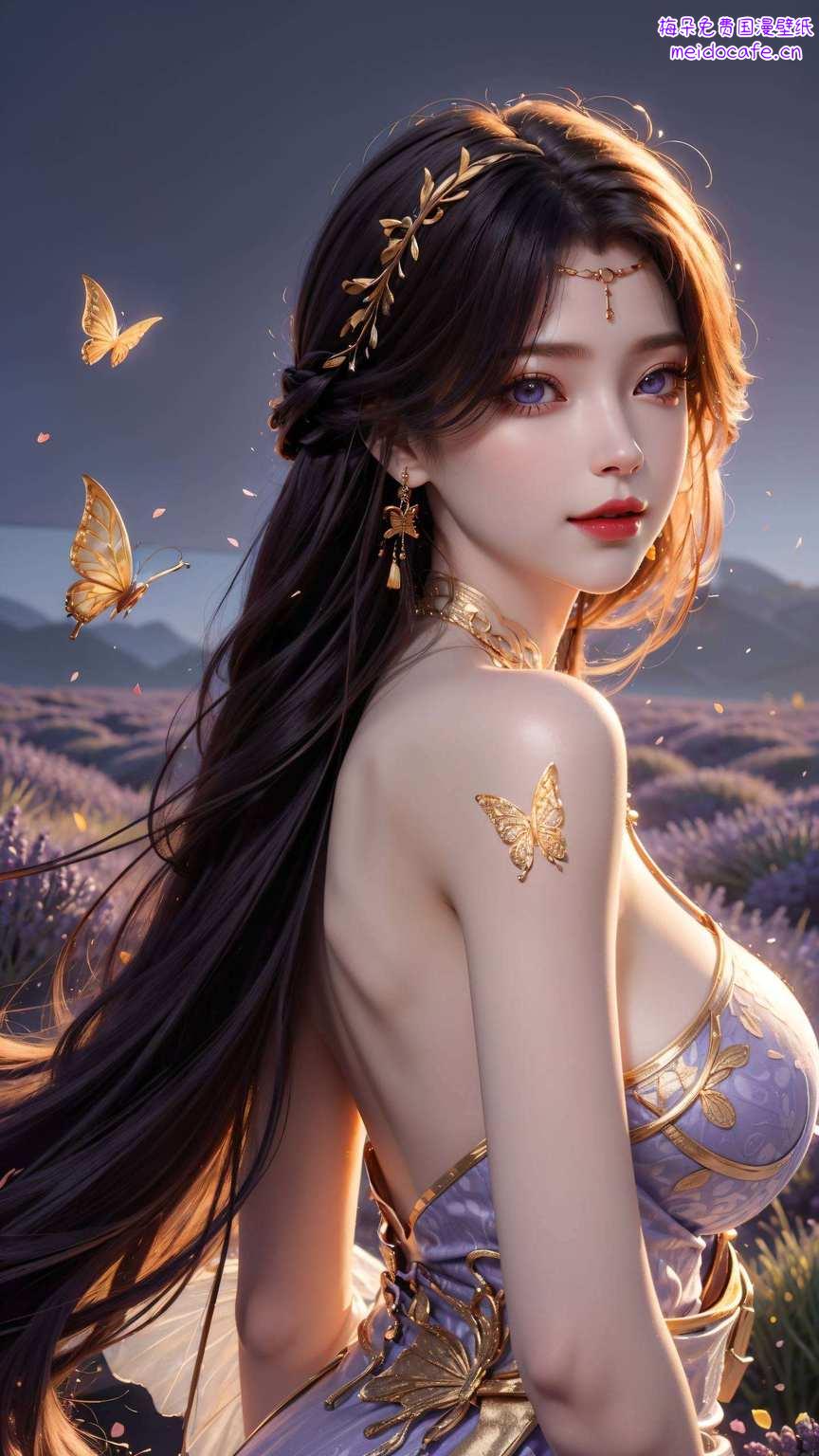 美女翩翩曦映碧空