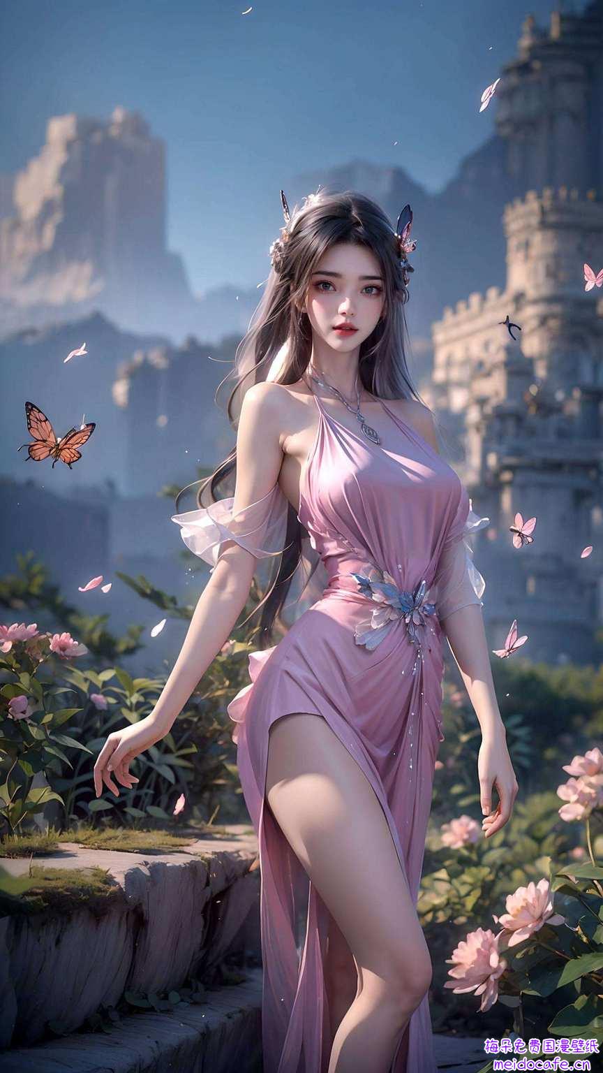 夏日绮罗裳婉约成壁纸