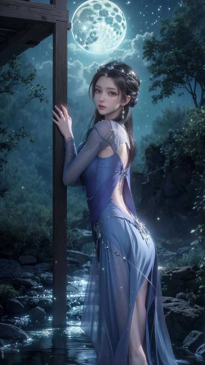 玄幻氛围十足哦！是不是超级酷炫？看她的手机壁纸