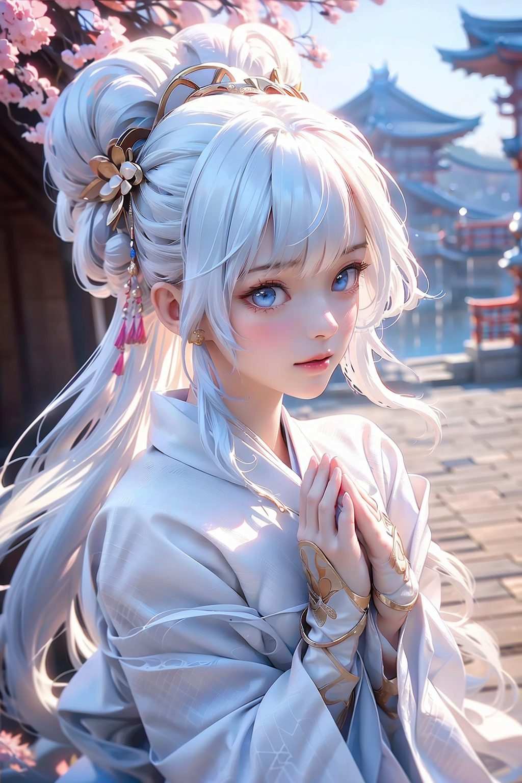 还有一身玄幻的气息她就是来自《原神》的神秘角色——神里凌华！这位美眉不仅拥有令人羡慕的容颜