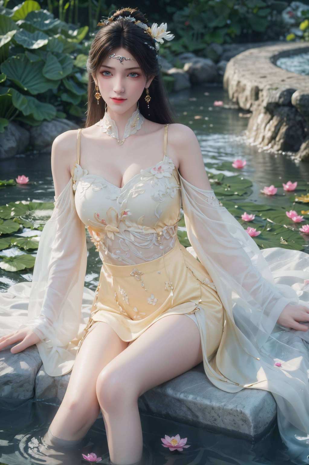 一颦一笑间电脑桌面上的她