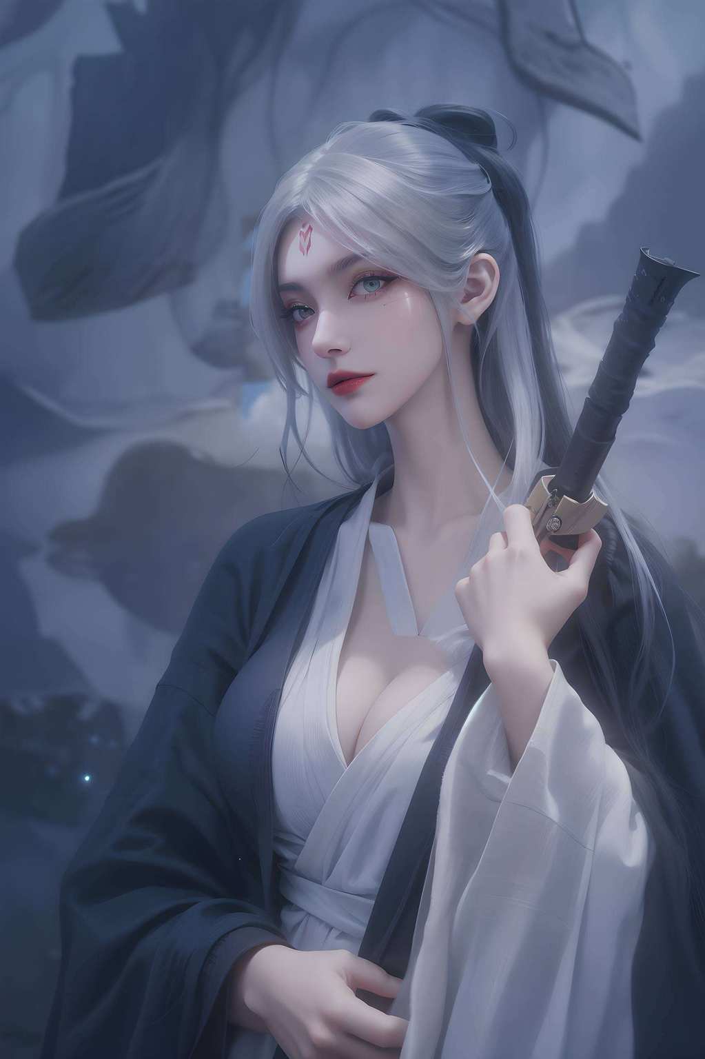 诛仙世界里的美女们排队站好白衣如雪