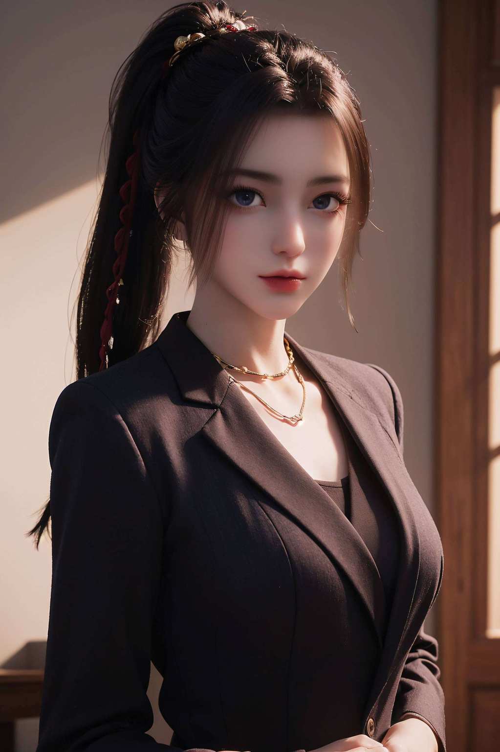 她的眼神中藏着深深的哀愁与坚韧如梦如幻